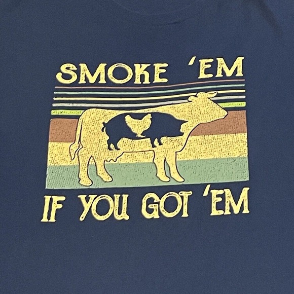 Smoke 'Em if you Got 'Em Short Sleeve T Shirt Mens 3XL Blue‎ - Picture 2 of 6